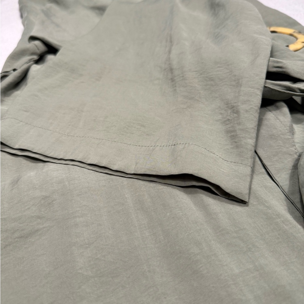 2/$30 Zara Olive Green Wrap Dolman Sleeve Mini Dress Size M #1688 - Picture 6 of 10
